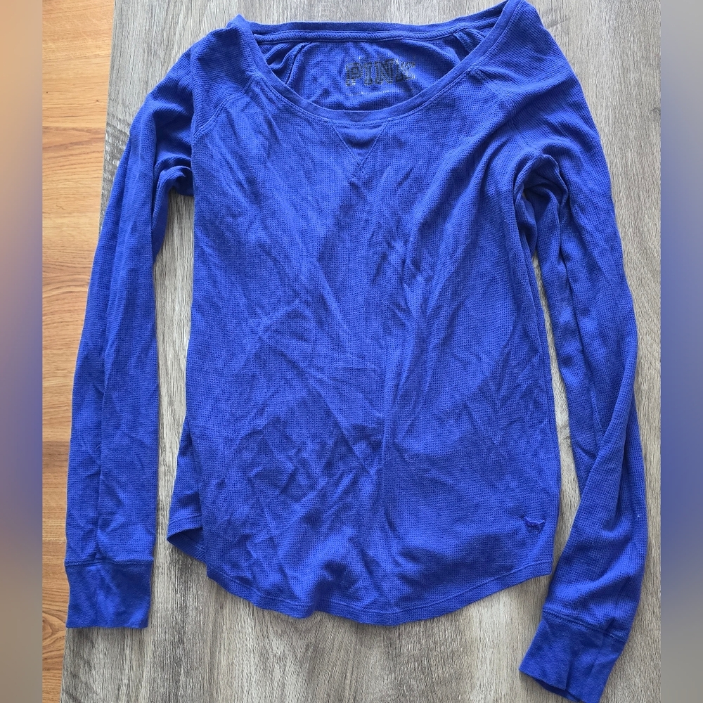 PINK Victoria's Secret Royal Blue Long Sleeve Tee